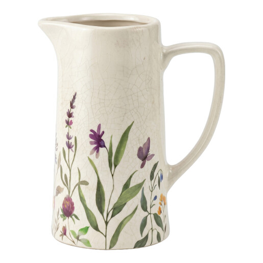Carafa decorativa ceramica multicolora Flowers 21x14x26 cm