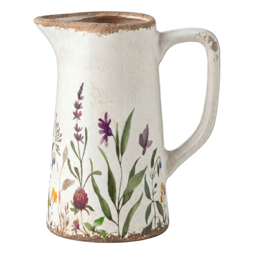 Carafa decorativa ceramica multicolora Flowers 16x11x20 cm