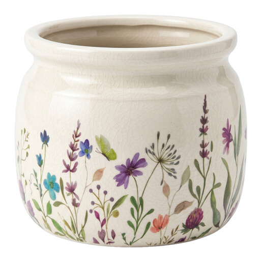 Ghiveci flori ceramica multicolora Flowers Ø 20x15 cm
