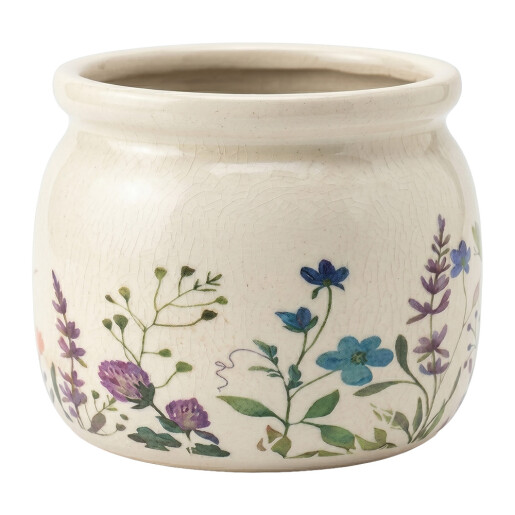 Ghiveci flori ceramica multicolora Flowers Ø 12x10 cm