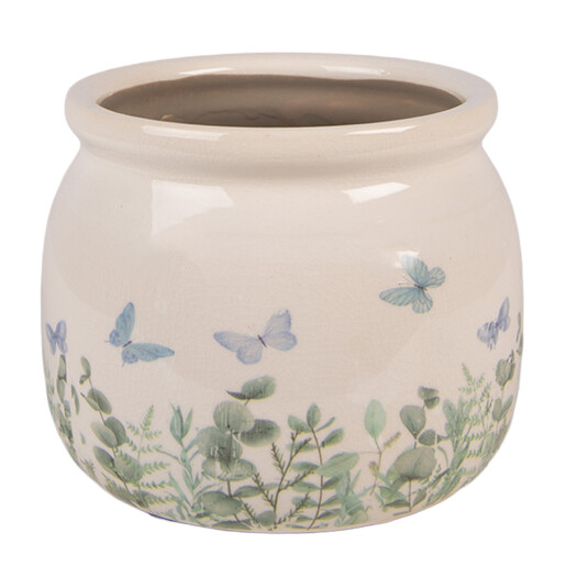 Ghiveci flori ceramica multicolora Fluturasi Ø 12x10 cm
