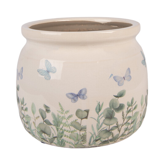 Ghiveci flori ceramica multicolora Fluturasi Ø 12x10 cm