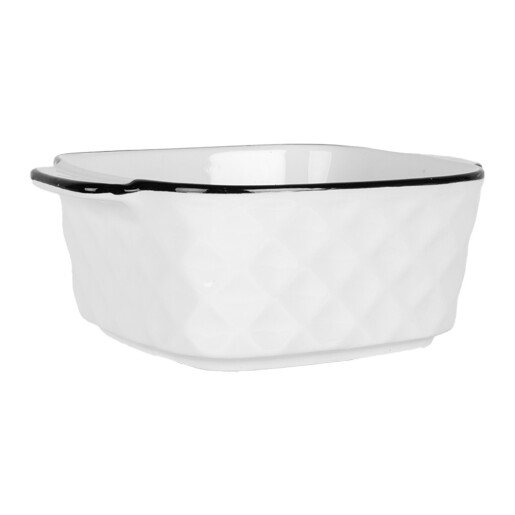 Set 2 boluri ceramica alba neagra 15x12x5 cm, 275 ml