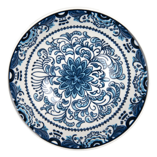 Set 3 boluri ceramica alba albastra 16x5 cm, 350 ml
