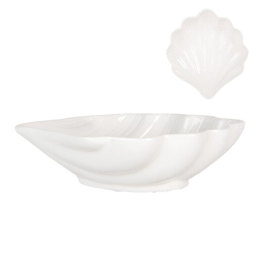 Set 2 boluri ceramica alba Scoica 16x15x4 cm
