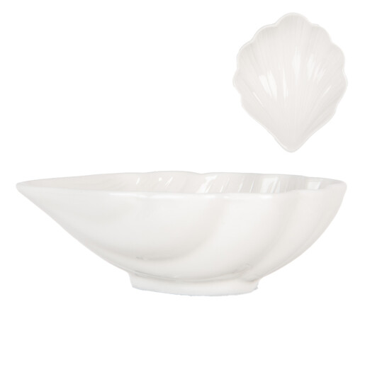 Set 2 boluri ceramica alba Scoica 12x10x4 cm