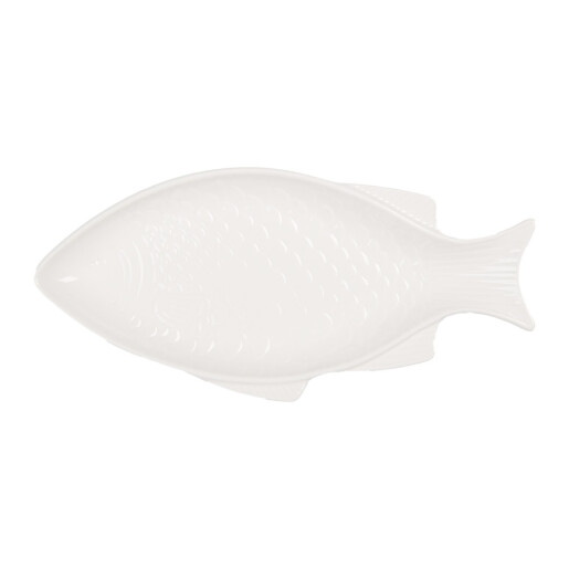 Platou ceramica alba Peste 24x11x2 cm, 100 ml