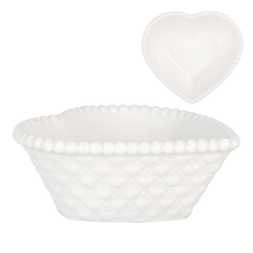 Set 2 boluri ceramica alba 8x8x3 cm, 25 ml