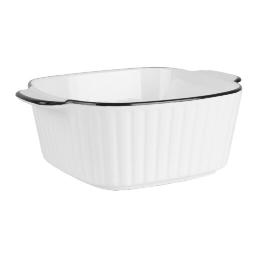 Bol ceramica alba neagra 15x12x5 cm, 400 ml