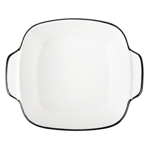 Bol ceramica alba neagra 15x12x5 cm, 400 ml