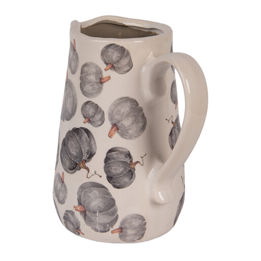 Carafa decorativa ceramica gri bej Dovleac 16x12x18 cm