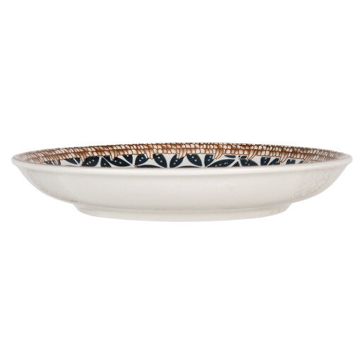 Set 6 farfurii ceramica neagra maro alba 21x3 cm