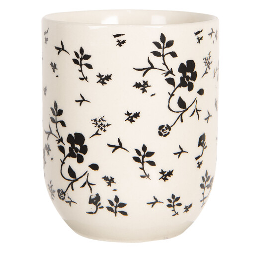 Set 6 cani portelan negru alb 6x8 cm, 100 ml