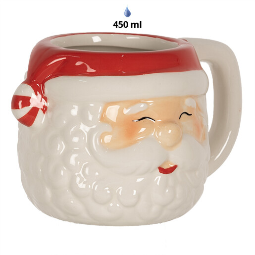 Cana Mos Craciun ceramica multicolora 15x11x9 cm / 450 ml