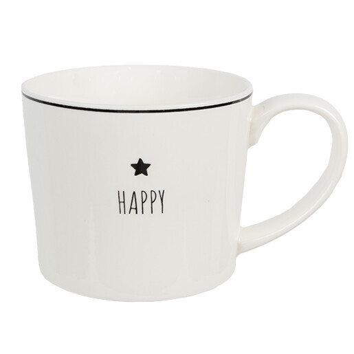 Set 6 cani ceramica alba neagra 12x8x7 cm, 275 ml