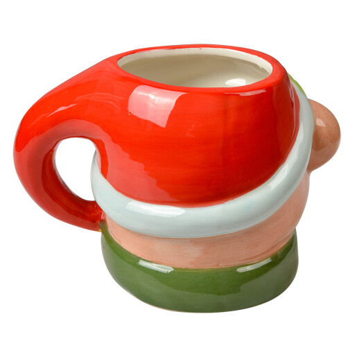 Cana Craciun Ursulet ceramica multicolora 15x10x11 cm