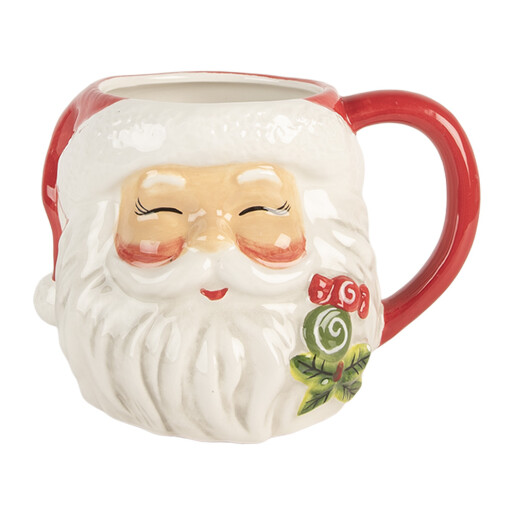 Cana Mos Craciun ceramica multicolora 16x12x11 cm / 550 ml