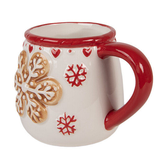 Cana Craciun Fulg de Nea ceramica multicolora 13x10x10 cm / 375 ml