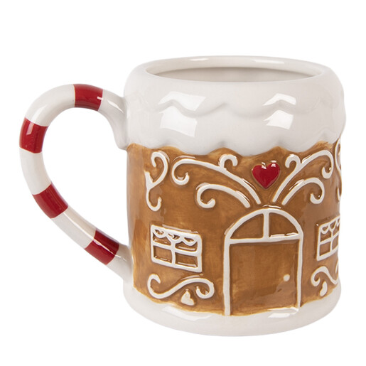 Cana Craciun Casuta Turta Dulce ceramica multicolora 14x10x10 cm / 350 ml