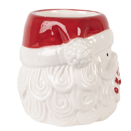 Cana Mos Craciun ceramica rosie alba 15x11x11 cm / 500 ml