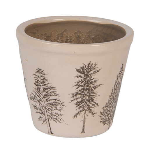 Ghiveci flori ceramica bej verde Braduti 12x11 cm