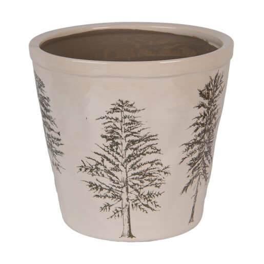 Ghiveci flori ceramica bej verde Braduti 21x20 cm
