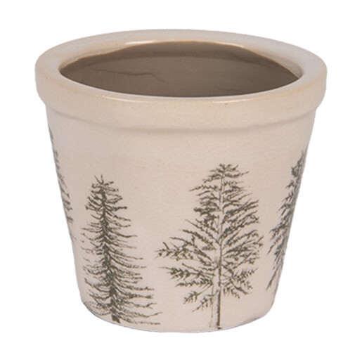 Ghiveci flori ceramica bej verde Braduti 8x7 cm