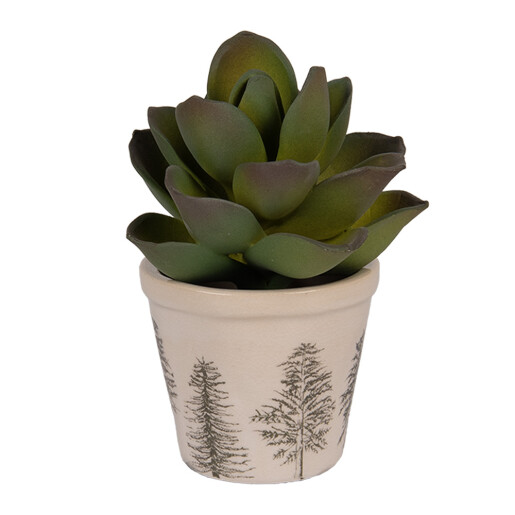 Ghiveci flori ceramica bej verde Braduti 8x7 cm