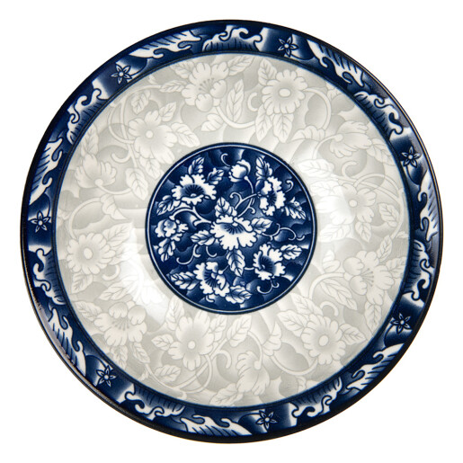 Set 2 boluri ceramica alba gri albastra 21x5 cm, 600 ml