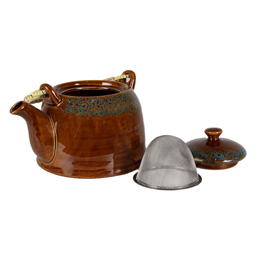 Ceainic cu infuzor ceramica maro Brown 14x12 cm, 750 ml