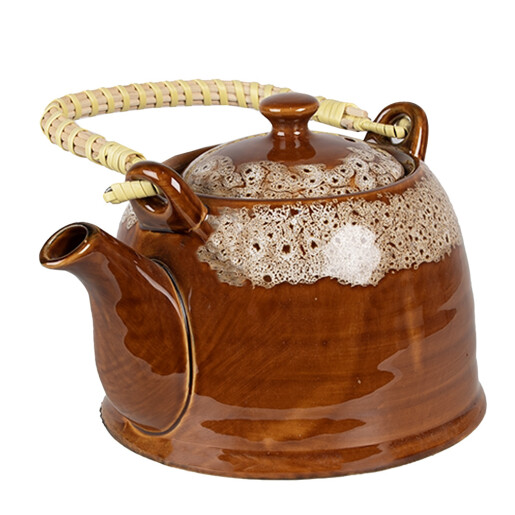 Ceainic cu infuzor ceramica maro natur 14x12 cm, 750 ml