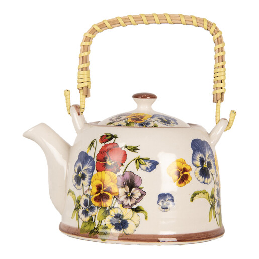 Ceainic cu infuzor ceramica multicolora Panselute 18x14x12 cm / 800 ml