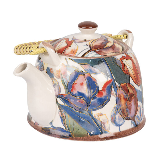 Ceainic cu infuzor ceramica multicolora Lalele 18x14x12 cm / 800 ml