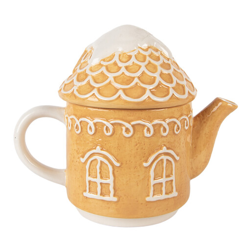 Set ceainic cana Craciun ceramica multicolora 19x12x23 cm / 550 ml / 450 ml