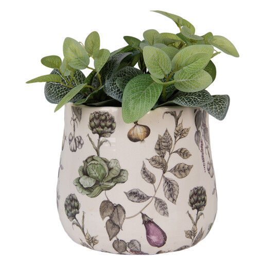 Ghiveci flori ceramica multicolora Legume 21x19 cm