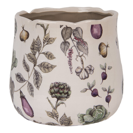 Ghiveci flori ceramica multicolora Legume 21x19 cm