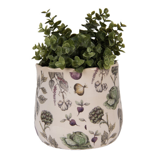 Ghiveci flori ceramica multicolora Legume 18x16 cm