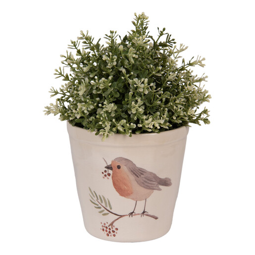 Ghiveci flori ceramica multicolora Pasare 15x14 cm