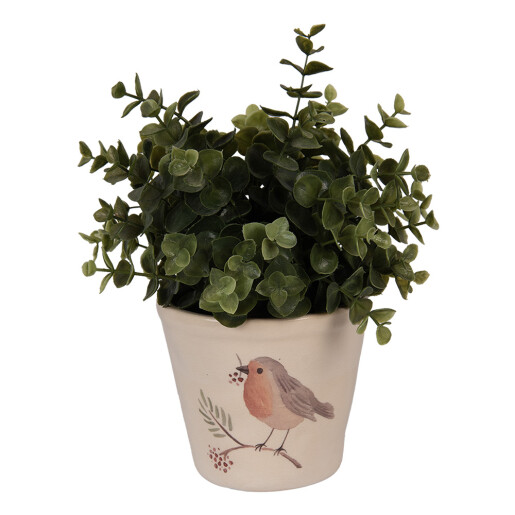 Ghiveci flori ceramica multicolora Pasare 12x11 cm