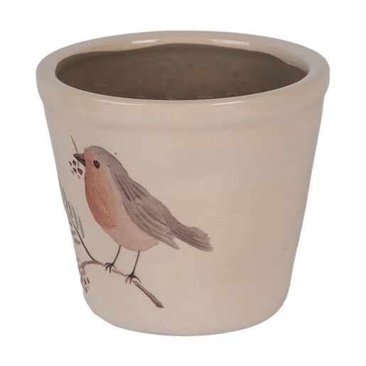 Ghiveci flori ceramica multicolora Pasare 12x11 cm