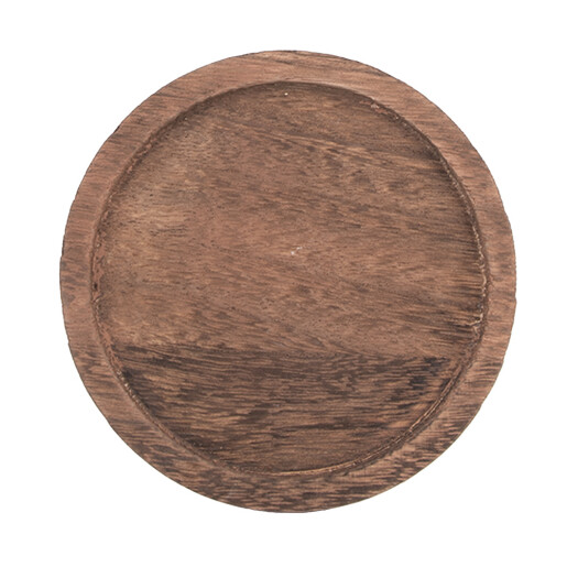 Platou decorativ lemn cu cloche sticla Ø 12x16 cm