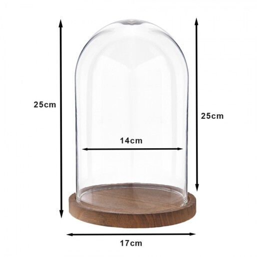 Platou decorativ lemn sticla 17x25 cm