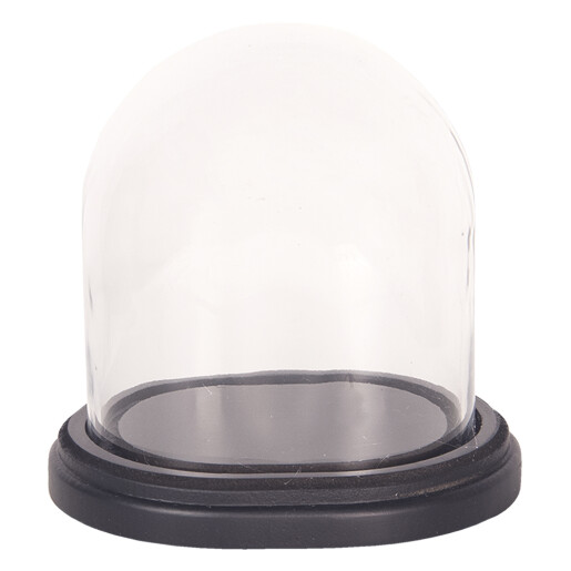 Platou decorativ lemn sticla 17x14x18 cm