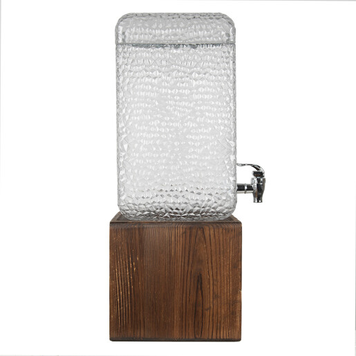 Dispenser lichide sticla lemn 22x20x50 cm, 9 L