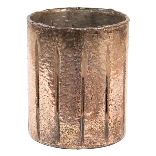Vaza flori sticla roz 13x16 cm