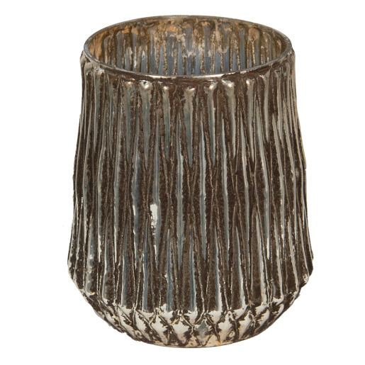 Vaza flori sticla aurie 18x21 cm