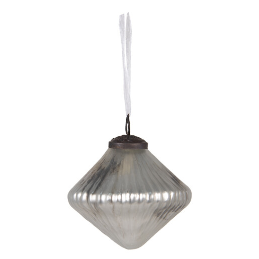 Set 6 globuri sticla argintie 6x6 cm