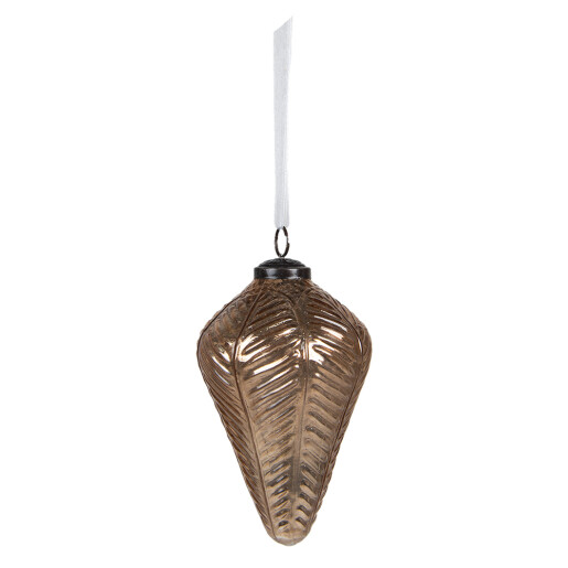 Set 4 globuri sticla aurie brad Craciun 10x16 cm