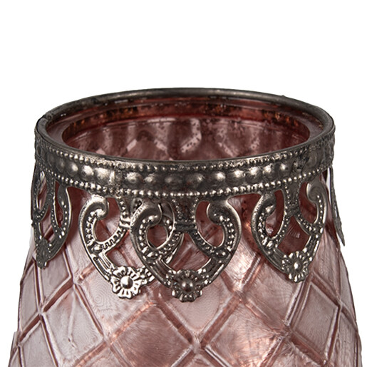 Set 2 vaze flori sticla roz PK 9x11 cm