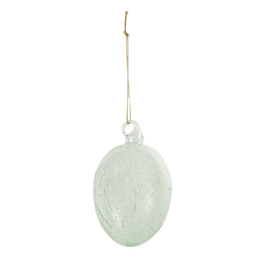 Set 6 oua decorative Paste sticla verde 6x10 cm